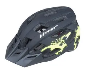 Kask Pro-T PLUS Soria czarno-żółty fluo / Kask rowerowy / In-mold / Rozmiar M 55-58 cm