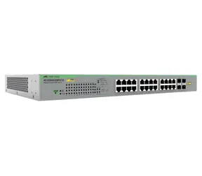 Przełącznik Allied Telesis WebSmart / Switch / 24x 10/100/1000 + 4X SFP / PoE+ / szary