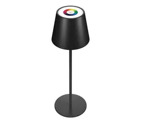 RealPower LED TableLight 360 czarna / Lampa stołowa LED / RGB / Ściemnialna / Akumulator 1800 mAh / IP44