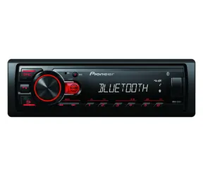 Pioneer MVH-230BT czerwony / Radio samochodowe / 1DIN / USB / Bluetooth / Zestaw głośnomówiący