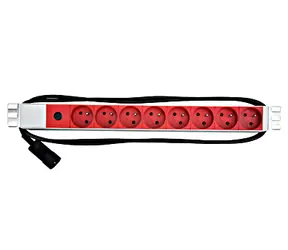 Schrack IU070131 / Panel zasilający / 19" / 1U / 8x gniazdo ČSN / IEC C14 / kabel 2 m