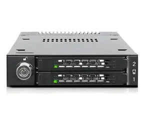 Stacja dokująca Icy Dock ToughArmor MB834M2K-B w kolorze czarnym / obudowa SSD / 2x M.2 NVMe / dysk twardy MiniSAS / zatoka do 3,5" / Hot-Swap