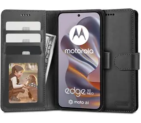 Portfel Tech-Protect czarny / Etui do Motorola Edge 50 Neo / Portfel