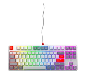 Cherry XTRFY K4V2 TKL Retro szary / Klawiatura gamingowa / mechaniczna / Cherry MX czerwony / układ US / podświetlana / przewodowa, 2 m