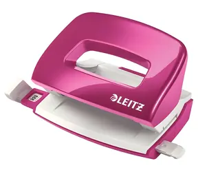 Dziurkacz Leitz NeXXt 5060 metaliczny różowy / Mini dziurkacz / do 10 kartek / A4, A5, A6