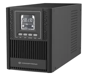 Conceptronic UPS Tower 1000VA online czarny / UPS / Online / 900 W / 4X IEC / LCD