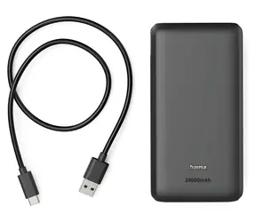 HAMA Power Pack New Performance 20 antracyt / Power bank / 20000 mAh / 1x USB-C / 2x USB-A / 5 V / 3 A