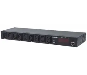 Listwa zasilająca Intellinet 19" z monitorem, czarna / Listwa zasilająca / 1U / 8x C13 / 20 A / monitorowanie RJ-45