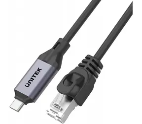 Unitek C18148AGY01-2M / Adapter sieciowy / USB-C (M) - RJ-45 / 2 m