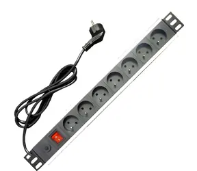 Panel zasilający OEM 19" 7x230V / Panel zasilający / Listwa przeciwprzepięciowa / 16 A / 1,8 m / czarny