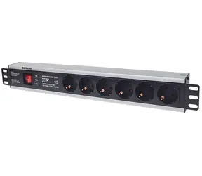 Listwa zasilająca Intellinet 19" 6x gniazdo czarna / Listwa zasilająca / 1,5U / 6x wyjście AC / 16 A / 3 m / aluminium