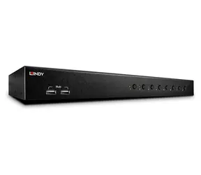 Przełącznik KVM Lindy KVM Pro 8- Port czarny / przełącznik KVM / DVI-I Single Link / USB 2.0 / Audio / maks. 1920x1200