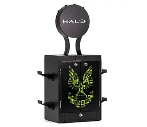 NUMSKULL Gaming Locker Halo UNSC Logo / Stojak na płyty z grą / Xbox / Matowa powierzchnia / Czarno-zielony