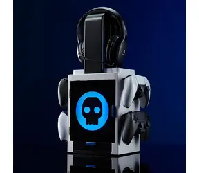 Szafka gamingowa NUMSKULL z Logo Numskull w kolorze szarym / Uchwyt na płytę z grą / PlayStation 5 / Podświetlenie LED