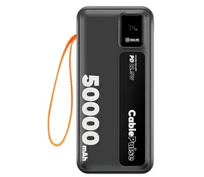 Obal:Me CablePulse 50000mAh 22,5W czarny / Powerbank / zintegrowane kable / USB-C / USB-A