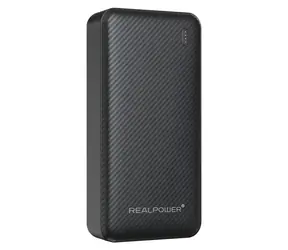 RealPower PB-20000 SSB czarny / Powerbank 20 000 mAh / Bateria półprzewodnikowa / USB-C 20 W / USB-A 22,5 W