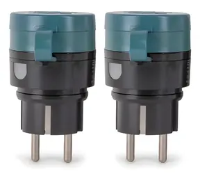 Gniazdo zewnętrzne Entac 2 szt. IP44 czarne / Gniazdo zewnętrzne / Zdalne sterowanie / 10 A / maks. 2300 W / zasięg 50 m