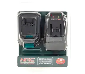 NAC B-20- BC-LI-20V / Zestaw akumulatorów i ładowarki / Li- ION 20V / 2 Ah