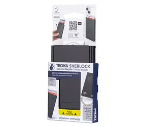 TROIKA Sherlock czarny / Etui na karty / Ochrona RFID / MagSafe