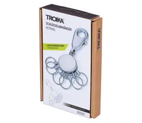 TROIKA PATENT matowy / Brelok / Karabińczyk / 6 odpinanych kółek