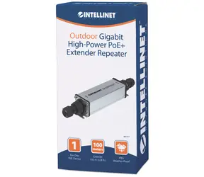 Intellinet PoE+ Extender 561211 Zewnętrzny / Extender PoE+ / 2- Port / 1000 Mb/s / 100 m / IP65