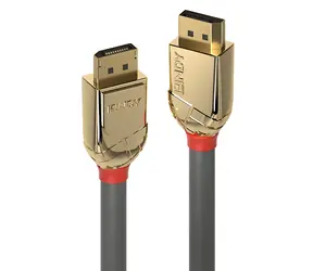 Lindy Gold Line szary / kabel DisplayPort / 1 m / 8K 60Hz / pozłacane złącza
