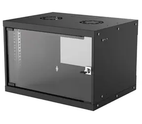 Szafka ścienna Intellinet 540x400 mm czarna / Szafka / 19" / 6U / Płaski zestaw / ładowność 50 kg