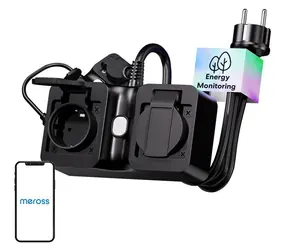 Meross MOP320MA- EU / Inteligentna listwa zasilająca / zewnętrzna / IP44 / Wi-Fi / Matter / 2 gniazda / 3680 W
