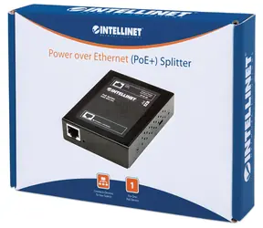 Rozdzielacz Intellinet PoE+ / Rozdzielacz PoE / IEEE 802.3 AF/at / regulowany 5-12 V DC / 25,4 W / metalowy