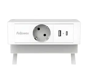 Fellowes 100137173 biały / Moduł zasilania stacjonarnego / 1x gniazdo / USB-A / USB-C PD 30W / 2 m
