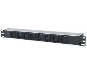 Intellinet PDU 19" 8x C13 czarno-srebrna / PDU / 1U / 8x gniazdo C13 / 16 A / kabel 2 m