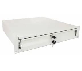 Szuflada Intellinet 19" rack szara / Szuflada rack / 2U / głębokość 483 mm / zamykana na klucz / nośność 35 kg