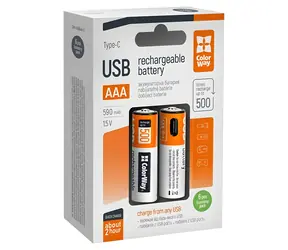 Colorway akumulator AAA 590 mAh / Akumulator / 1,5 V / USB-C / 6 szt.