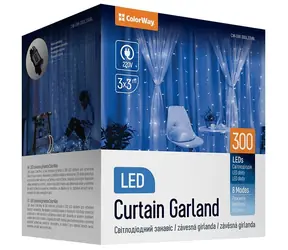 Girlanda LED Colorway niebieska / Girlanda LED / 300 LED / 3 x 3M / do wewnątrz / 230V