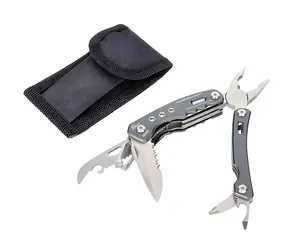 TROIKA RUCKSACK TOOL szary / Wielofunkcyjne narzędzie kieszonkowe / 15 narzędzi / nóż, piła, szczypce, otwieracze do butelek