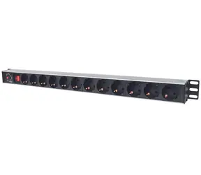 Przedłużacz Intellinet 12 gniazd czarny / Przedłużacz / włącznik / 1,8 m / 16 A / aluminium