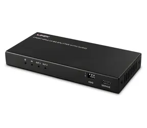 Rozdzielacz HDMI Lindy / Hub / 2 porty / 8K60Hz / wyjście audio / HDCP 2.3