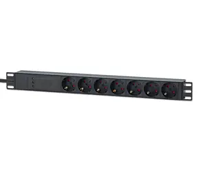 Intellinet 715140 / Listwa zasilająca Rack / 1U / 7 gniazd typu F / kabel 3 m / zabezpieczenie przeciwprzepięciowe