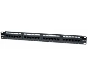 Panel krosowy Intellinet CAT6 UTP czarny / Panel krosowy / 24 porty / 1U / RJ-45