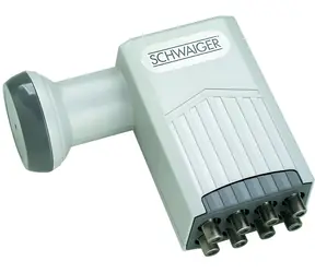 Schwaiger Octo-Switch LNB 40mm jasnoszary / Konwerter satelitarny / 8 wyjść / 950-2150 MHz / wodoodporny