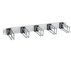 EFB 19" szary / Panel montażowy / 1U / 5x uchwyt do kabli światłowodowych