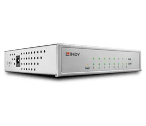 Przełącznik Lindy Gigabit 8- Port czarny / Przełącznik / Zarządzany / PoE / Obudowa metalowa