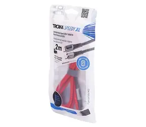 TROIKA SPEEDY XL czerwony / Kabel ładujący / USB-C - USB-C/Lightning / 2 m / PD 100 W / pleciony