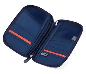 Etui na dokumenty podróżne TROIKA SAFE FLIGHT granatowe / Ochrona RFID / 12 przegródek / Poliester