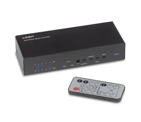 Przełącznik matrycowy Lindy 4x2 HDMI czarny / HDMI 2.0 / 18 Gbit/s / 4 wejścia / 2 wyjścia / 4K60Hz / HDCP 2.2