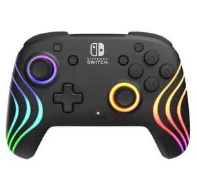 PDP Afterglow Wave czarny / Kontroler do gier / bezprzewodowy / Nintendo Switch / Programowalne przyciski / Podświetlenie