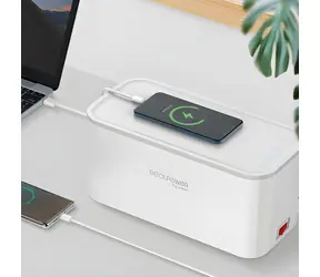 RealPower PowerBox 522 biały / Listwa zasilająca / 5x 230V / 2x USB-A / 2x USB-C / włącznik/wyłącznik / kabel 1,5 m