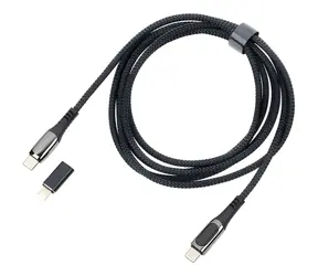 TROIKA SPEEDY XL czarny / Kabel ładujący / USB-C - USB-C/Lightning / PD 100W / 2 m
