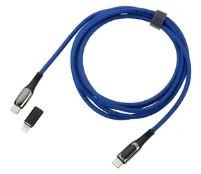 TROIKA SPEEDY XL niebieski / Kabel ładujący / USB-C - USB-C/Lightning / PD 100W / 2 m