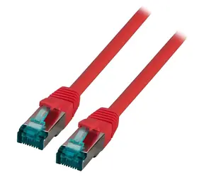 Kabel krosowy EFB Cat6A S/FTP 15 m czerwony / Kabel krosowy / RJ-45 / LSZH / 10 Gbit/s